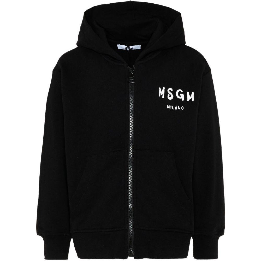 Felpa per bambino MSGM Kids nera con cappuccio - Rubino Kids