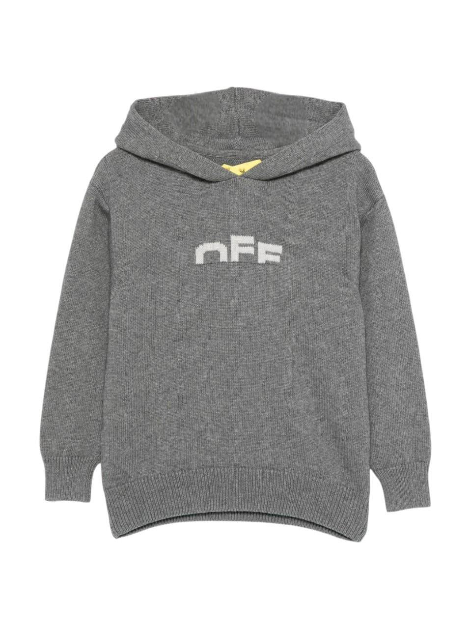 Felpa per bambino Off - White Kids grigio con cappuccio - Rubino Kids