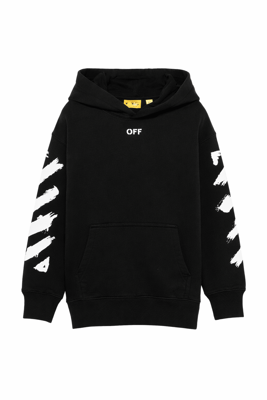 Felpa per bambino Off - White Kids nera con stampa strisce sulle maniche - Rubino Kids