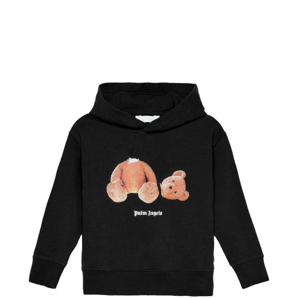 Felpa per bambino Palm Angels Kids nera con stampa orsetto - Rubino Kids