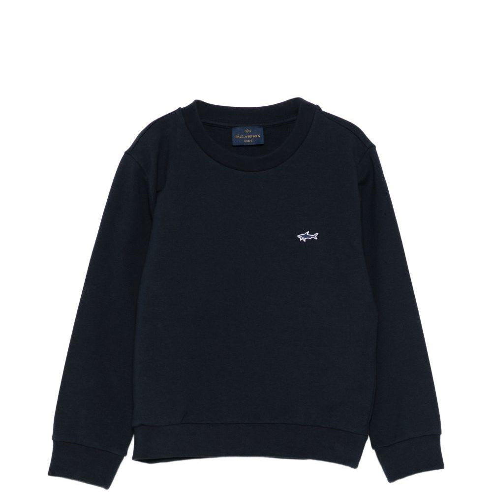 Felpa per bambino Paul & Shark Kids blu con ricamo squalo sul davanti - Rubino Kids