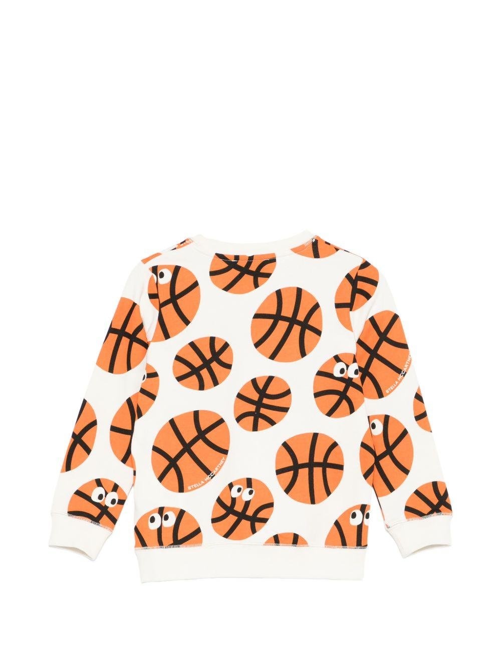 Felpa per bambino Stella McCartney Kids bianca con stampa grafica all - over - Rubino Kids