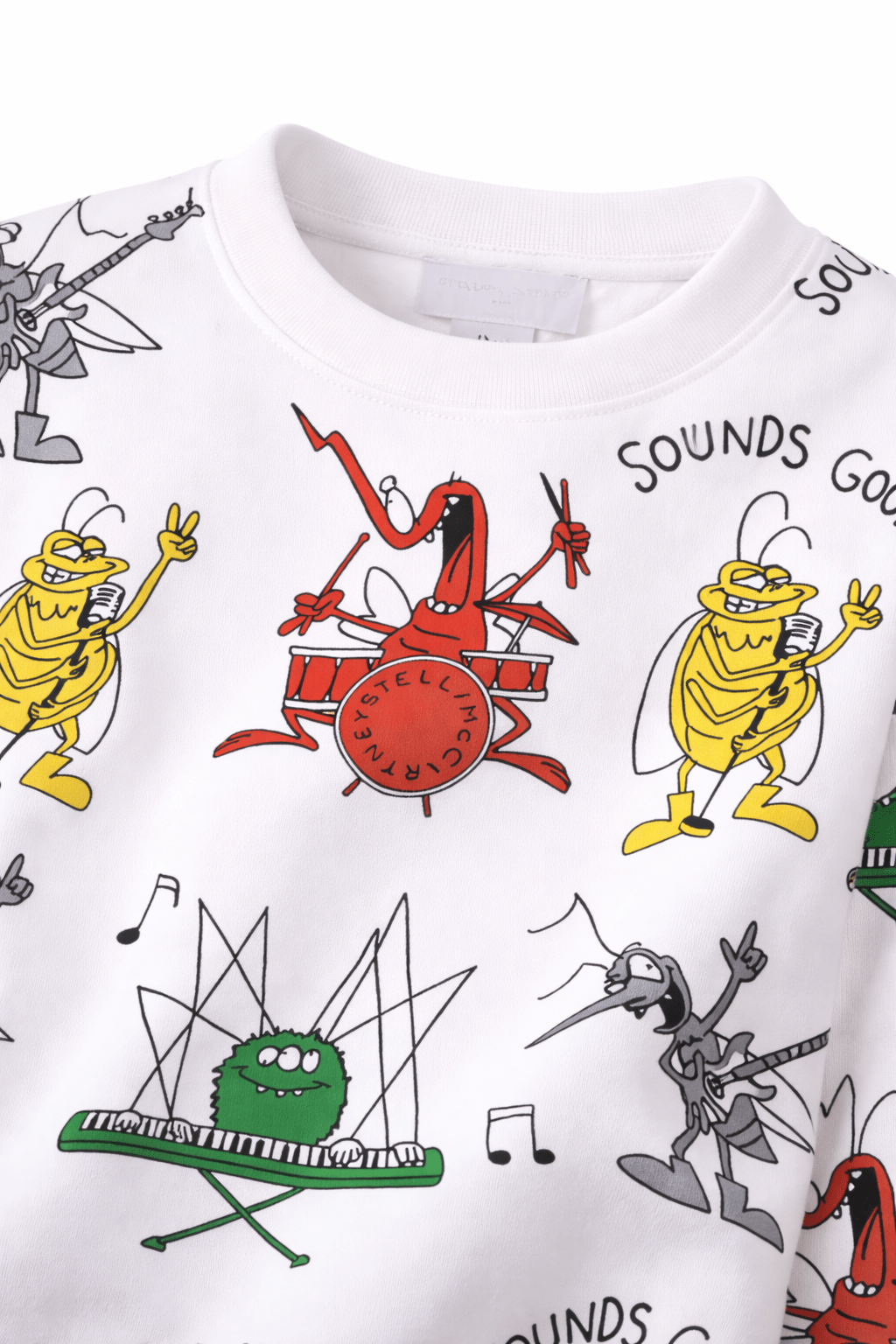 Felpa per bambino Stella McCartney Kids bianca con stampa grafica - Rubino Kids