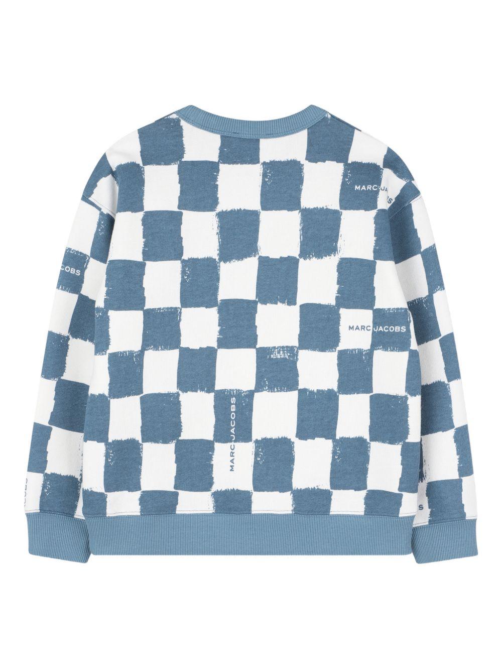 Felpa per bambino The Marc jacobs Kids azzurro con stampa a scacchi - Rubino Kids