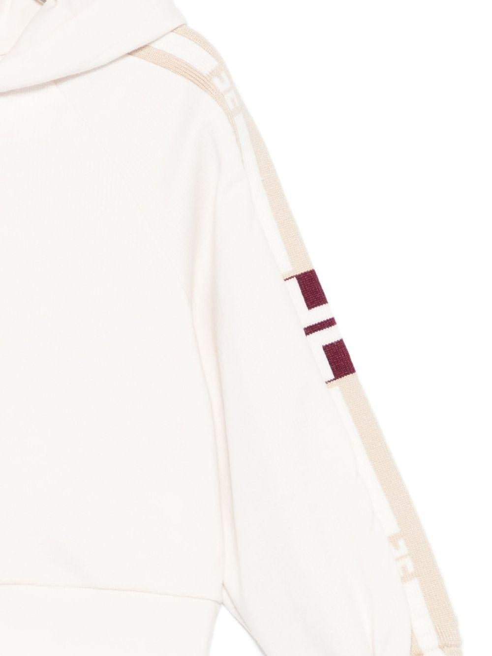 Felpa per neonata Elisabetta Franchi La Mia Bambina beige con cappuccio e zip - Rubino Kids