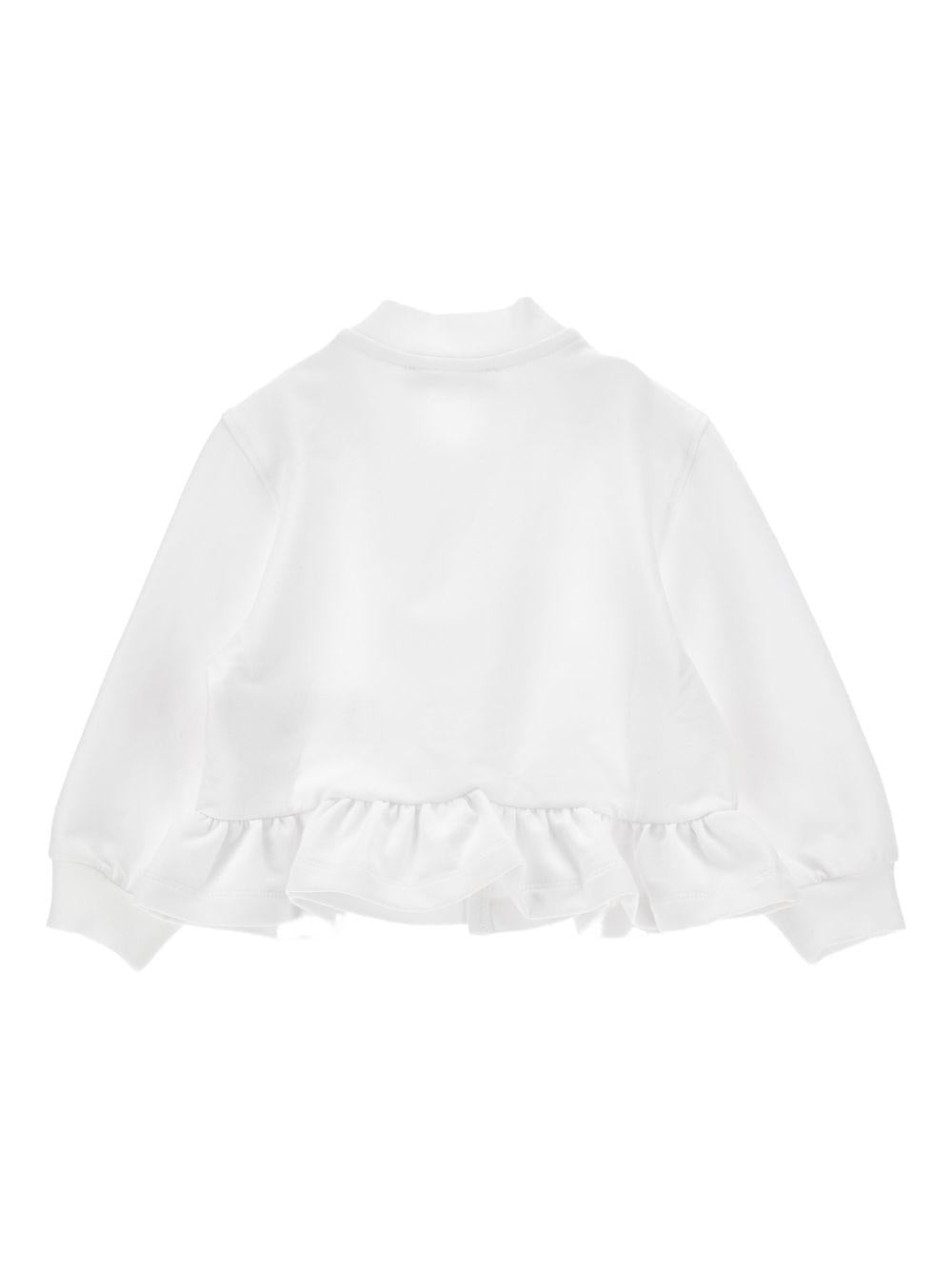 Felpa per neonata Monnalisa bianca con stampa fragole sul davanti - Rubino Kids