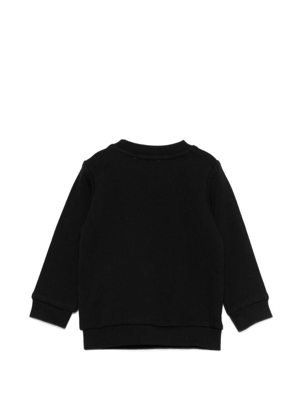 Felpa per neonata Moschino Kids nera con stampa Teddy Bear - Rubino Kids