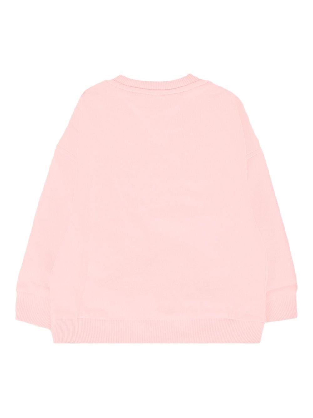 Felpa per neonata Moschino Kids rosa con caratteristico motivo Teddy - Rubino Kids