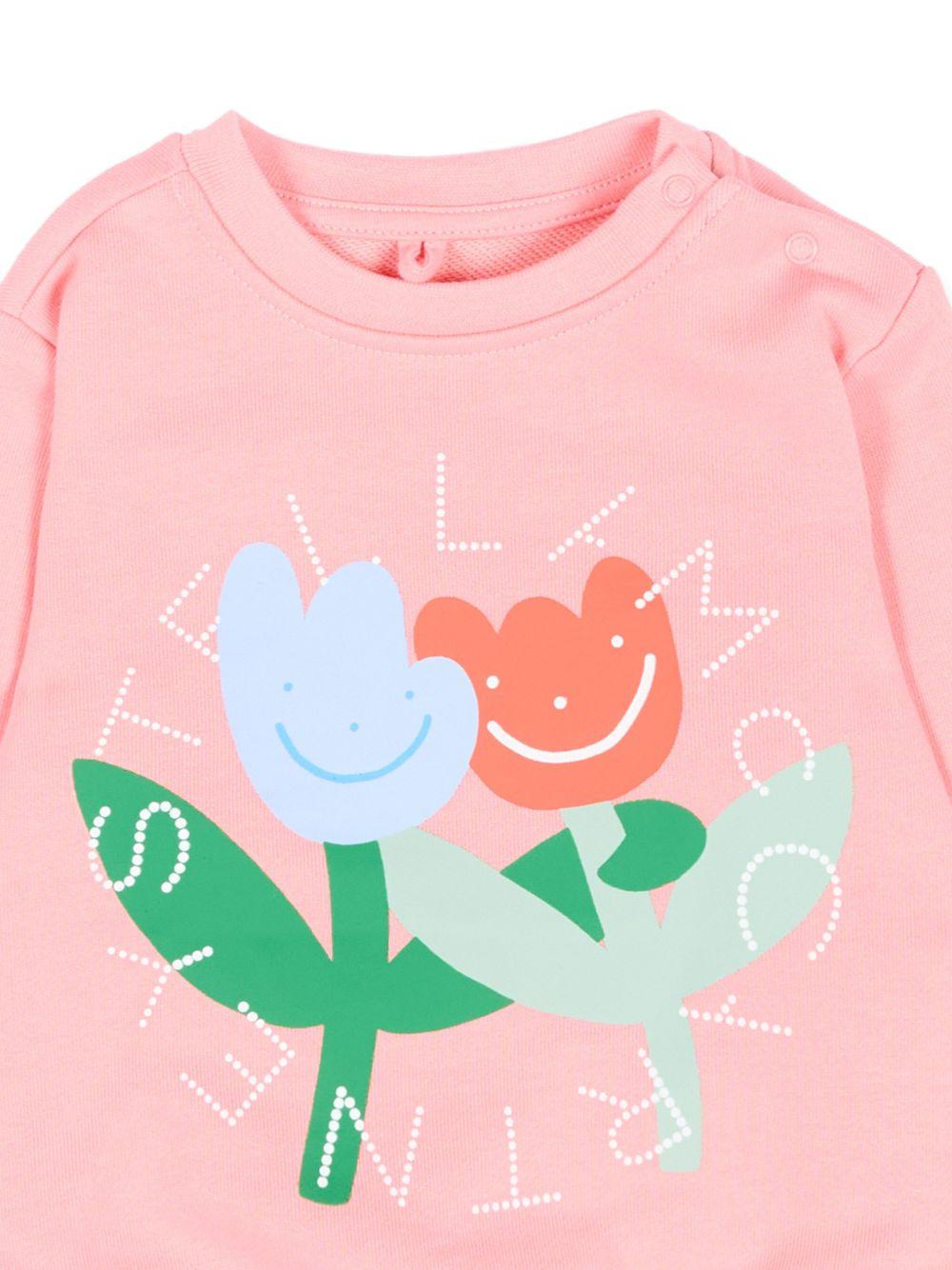 Felpa per neonata Stella McCartney Kids rosa con stampa grafica - Rubino Kids