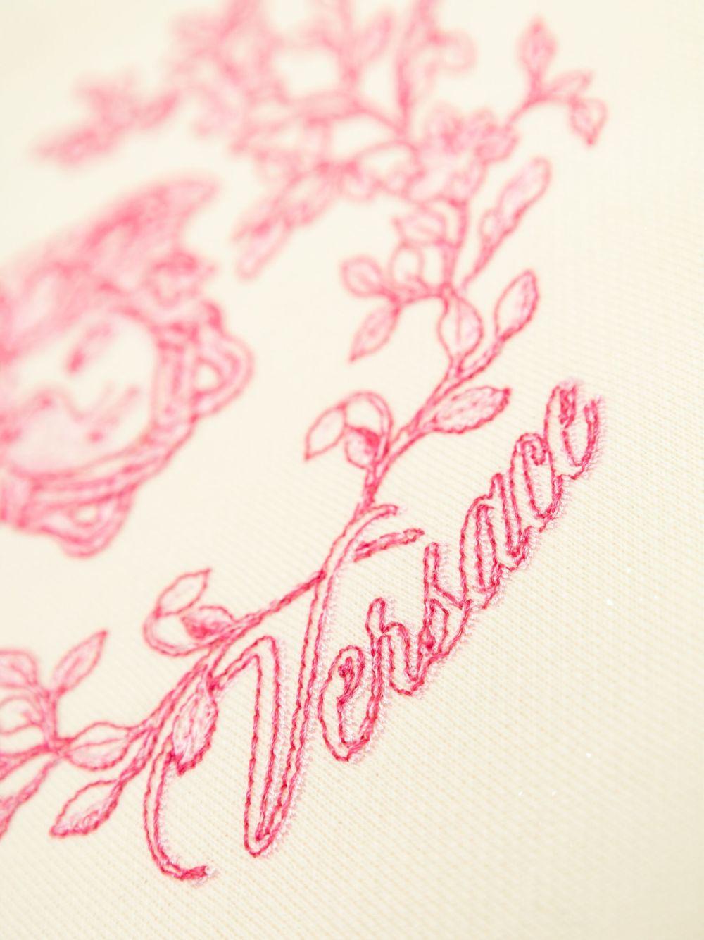 Felpa per neonata Versace Kids beige con stampa Medusa Crest - Rubino Kids