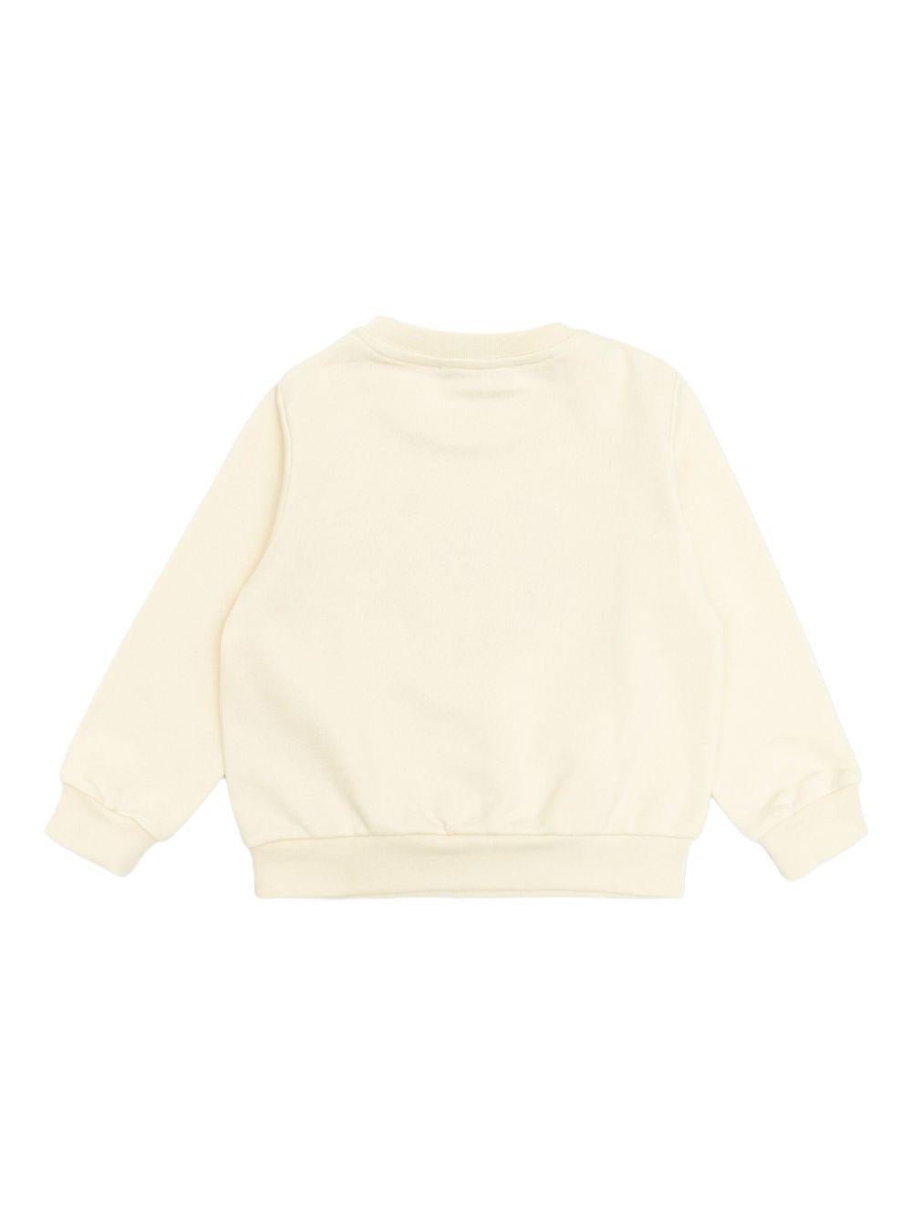 Felpa per neonata Versace Kids beige con stampa Medusa Crest - Rubino Kids