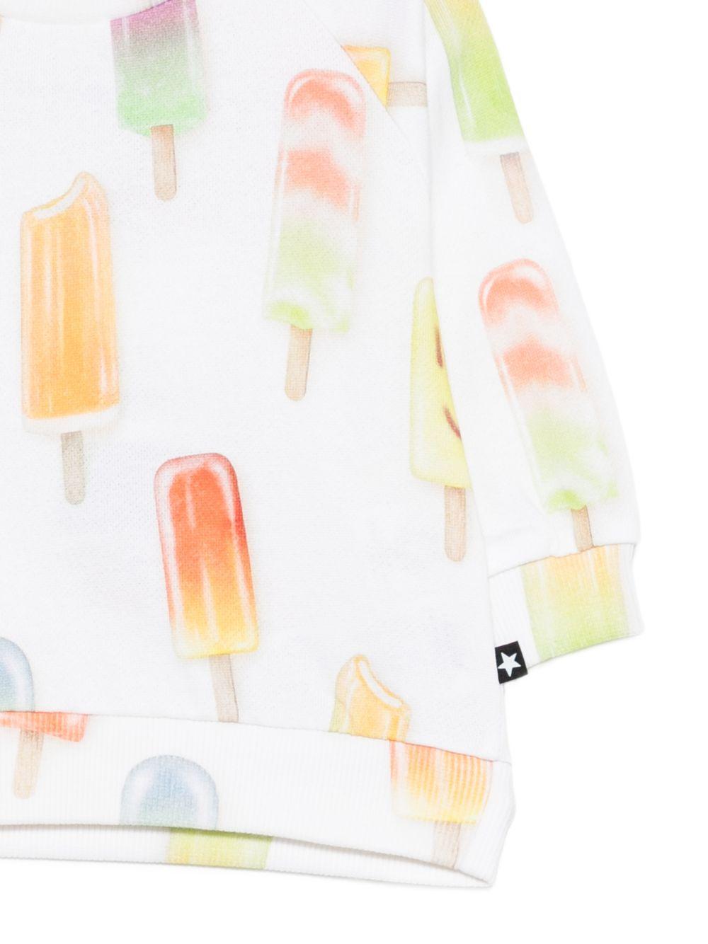 Felpa per neonati Molo bianca con motivo a dischi - Rubino Kids