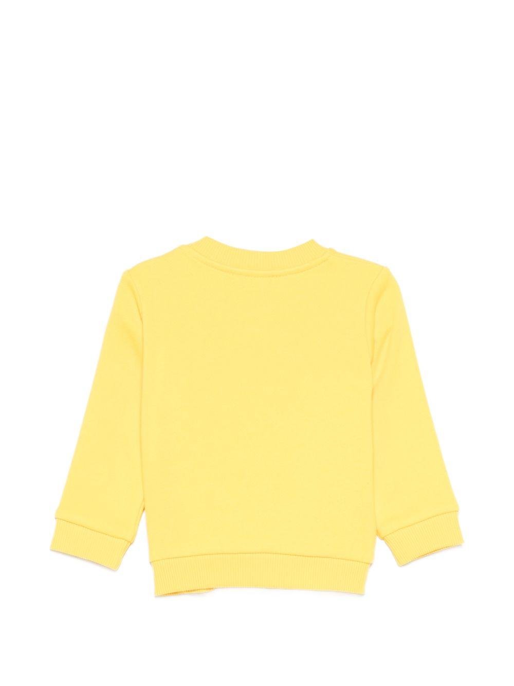 Felpa per neonati Moschino Kids gialla con stampa tre Teddy Bear - Rubino Kids