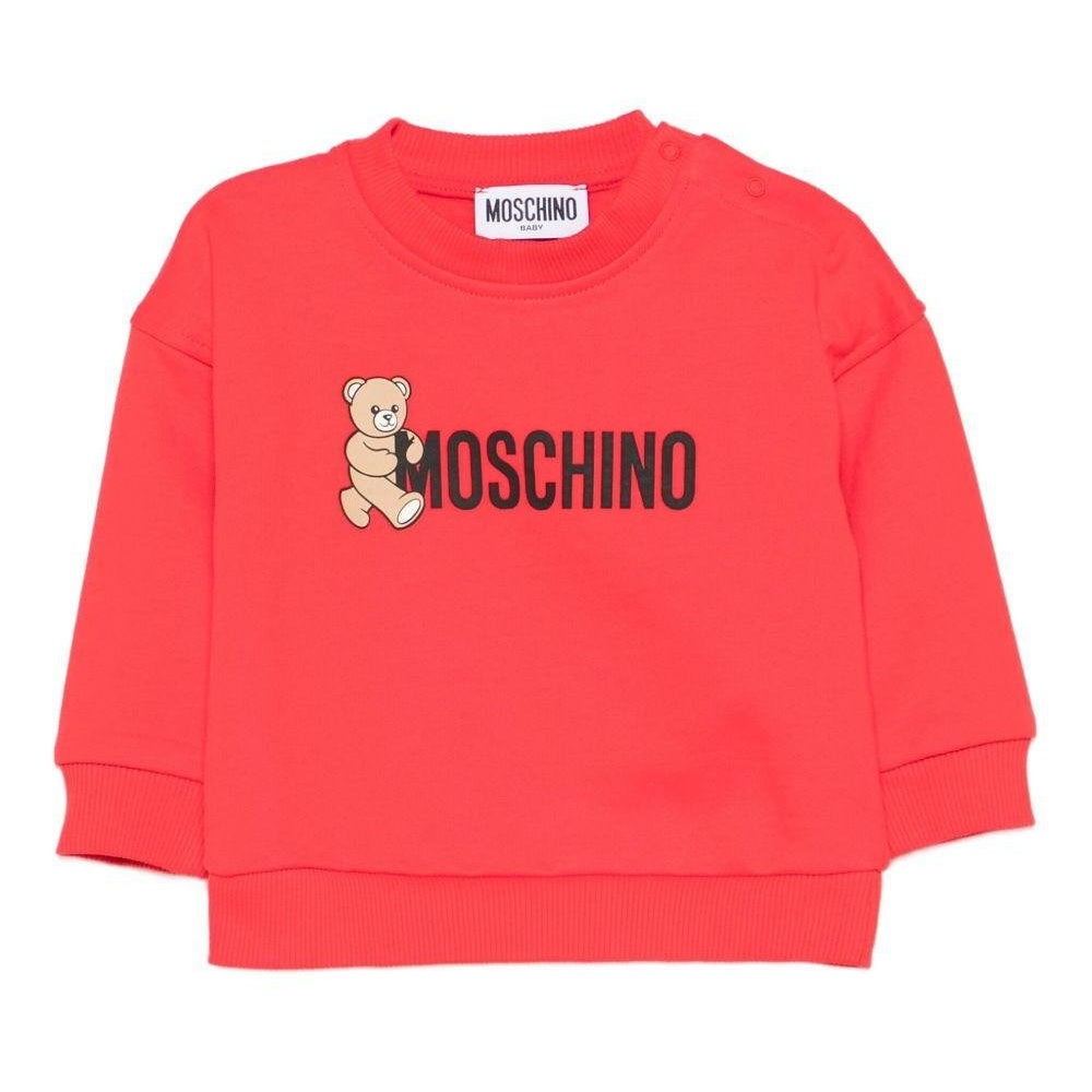 Felpa per neonati Moschino Kids rossa con logo Teddy - Rubino Kids