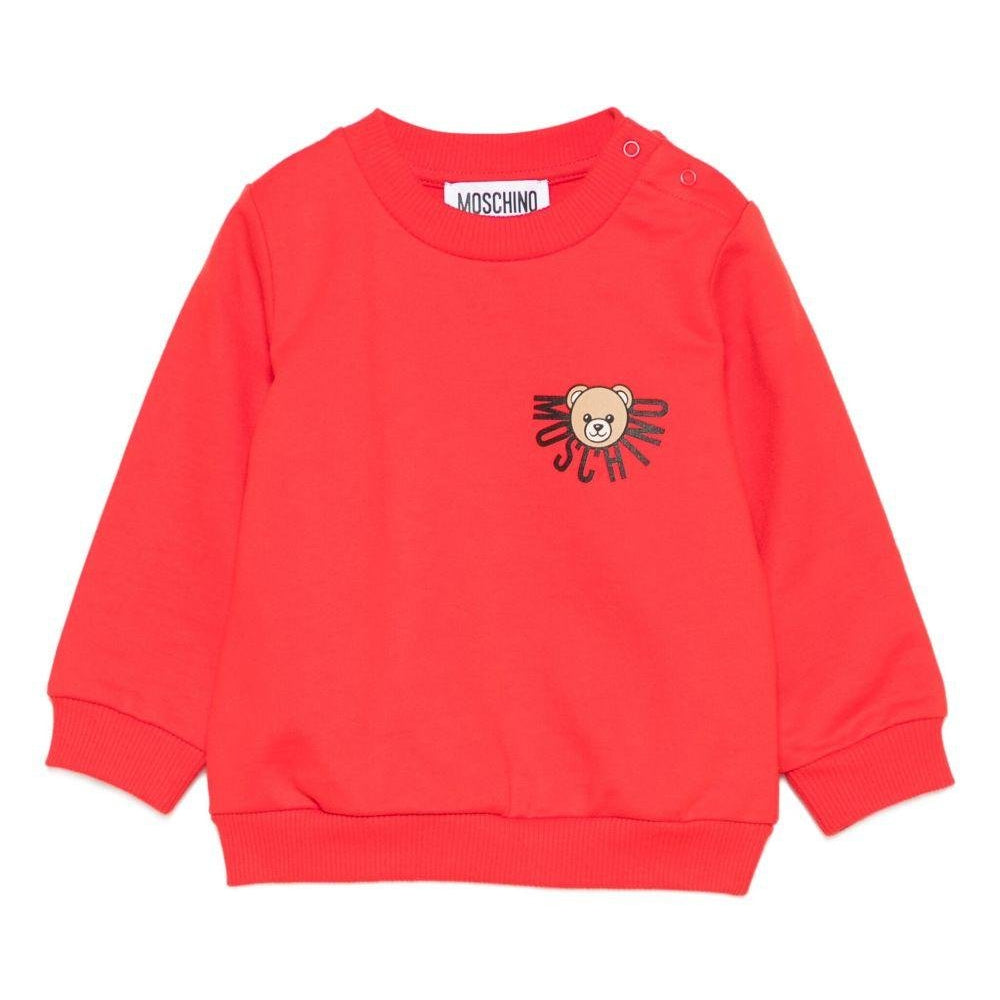 Felpa per neonati Moschino Kids rosso con logo Teddy Bear - Rubino Kids