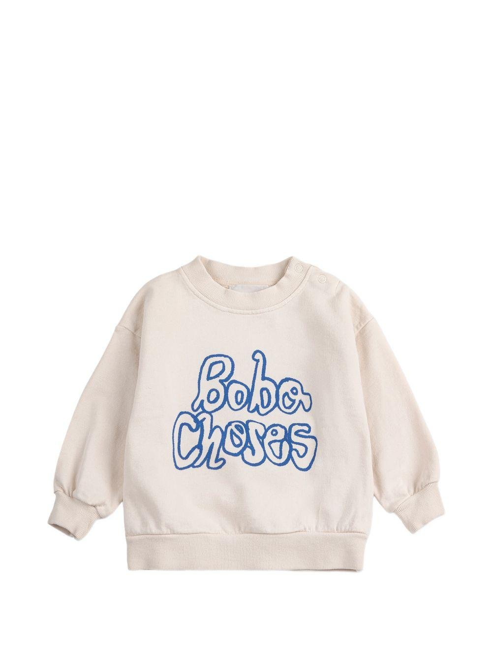 Felpa per neonato Bobo Choses bianco sporco con stampa grafica - Rubino Kids