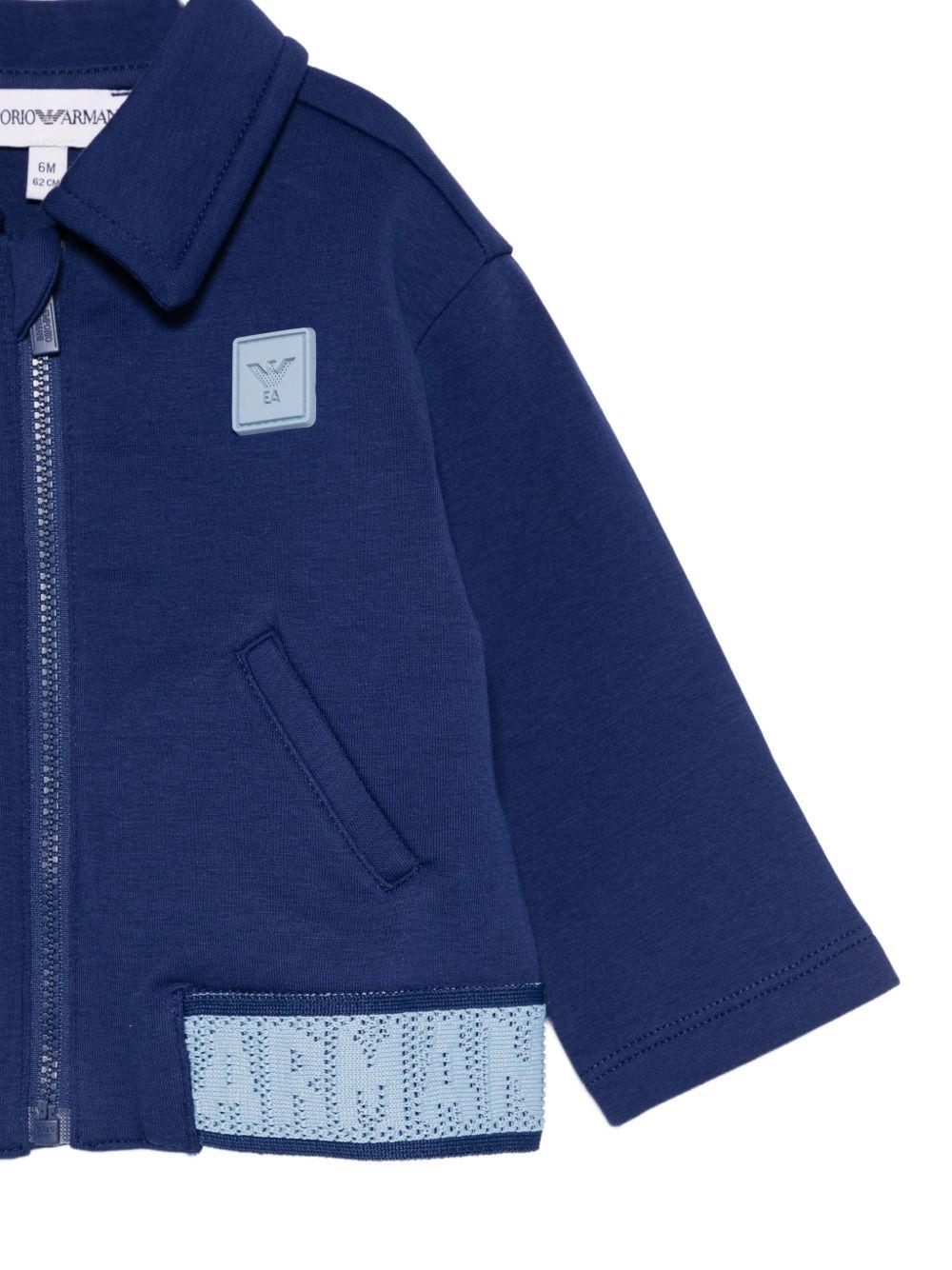 Felpa per neonato Emporio Armani Kids blu con colletto - Rubino Kids