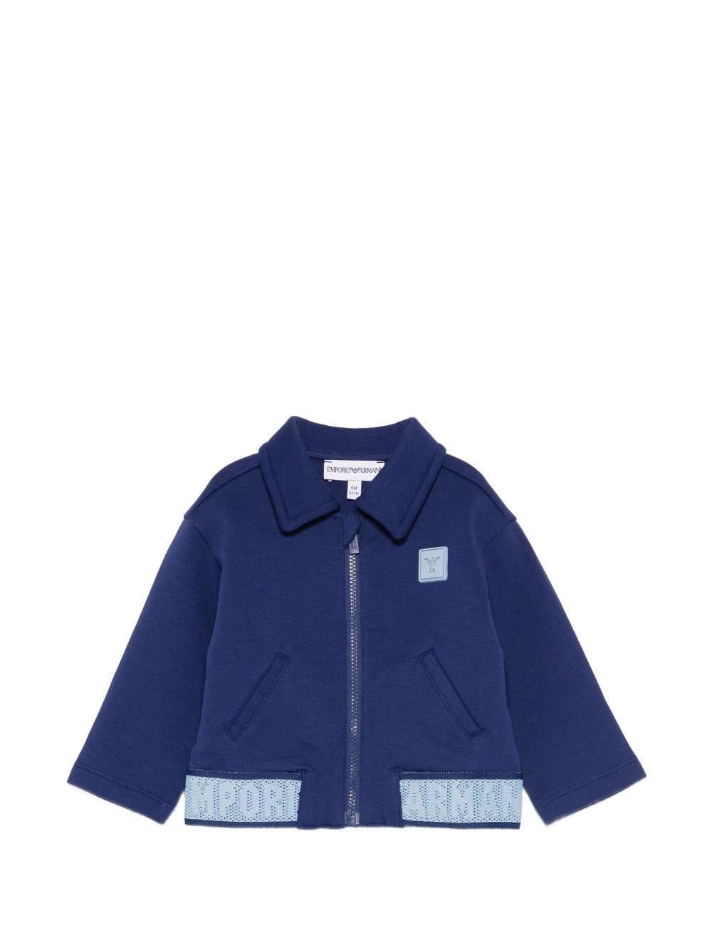 Felpa per neonato Emporio Armani Kids blu con colletto - Rubino Kids