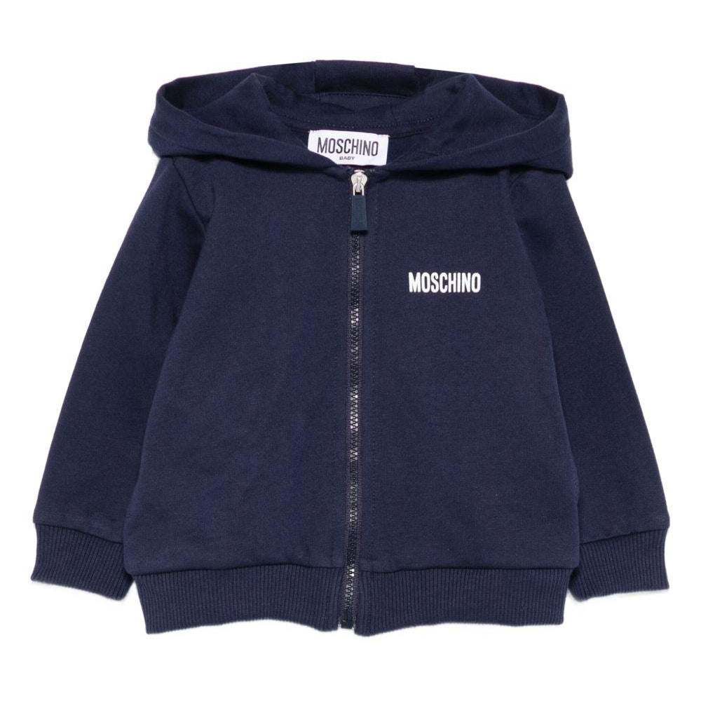 Felpa per neonato Moschino Kids blu con chiusura con zip - Rubino Kids