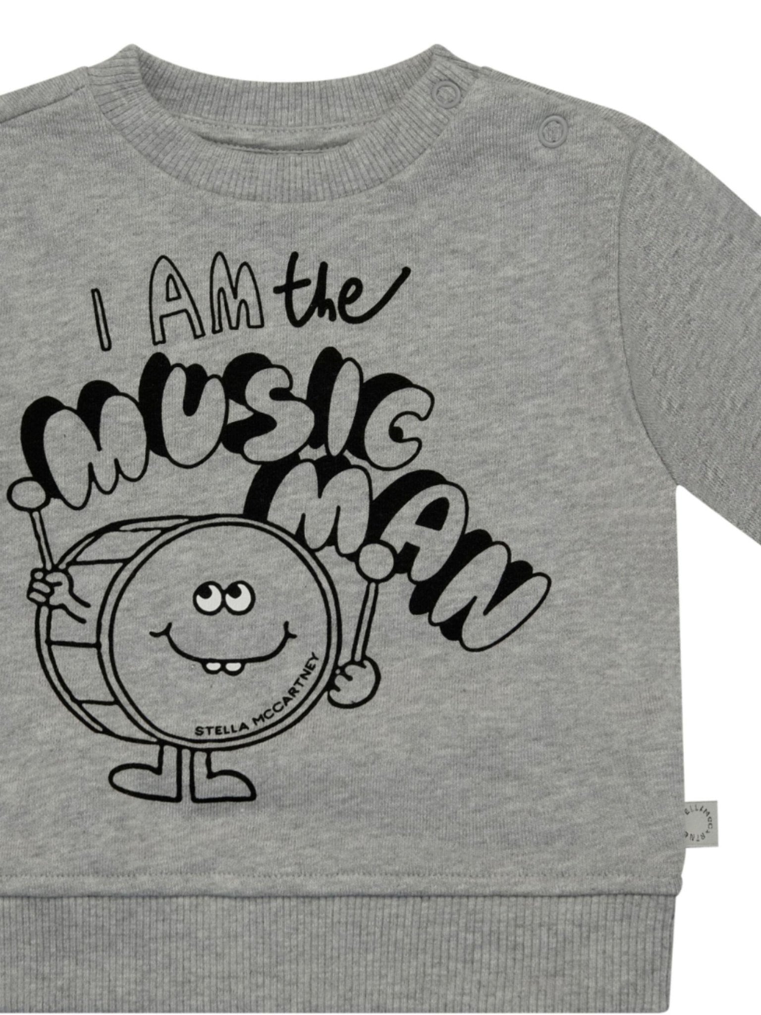 Felpa per neonato Stella McCartney Kids grigio con stampa grafica sul davanti - Rubino Kids