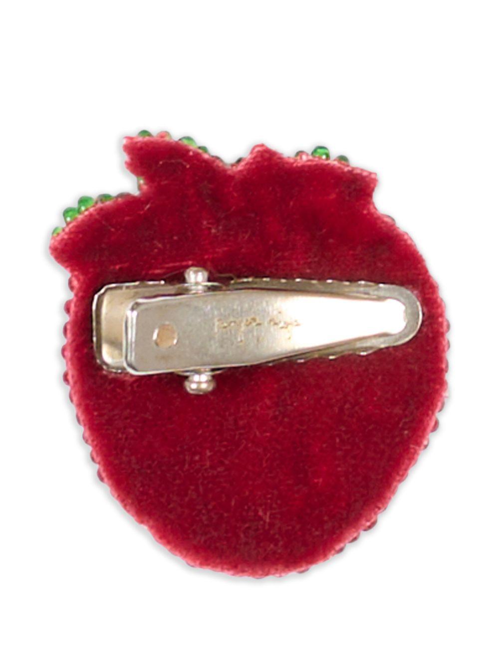 Fermagli per bambina Konges Sløjd rossi a forma di fragole - Rubino Kids