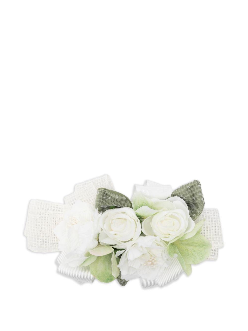 Fermaglio per capelli per bambina Colorichiari bianco con design a fiori - Rubino Kids