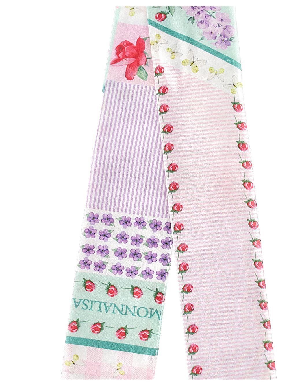 Foulard per bambina Monnalisa rosa con stampa floreale - Rubino Kids