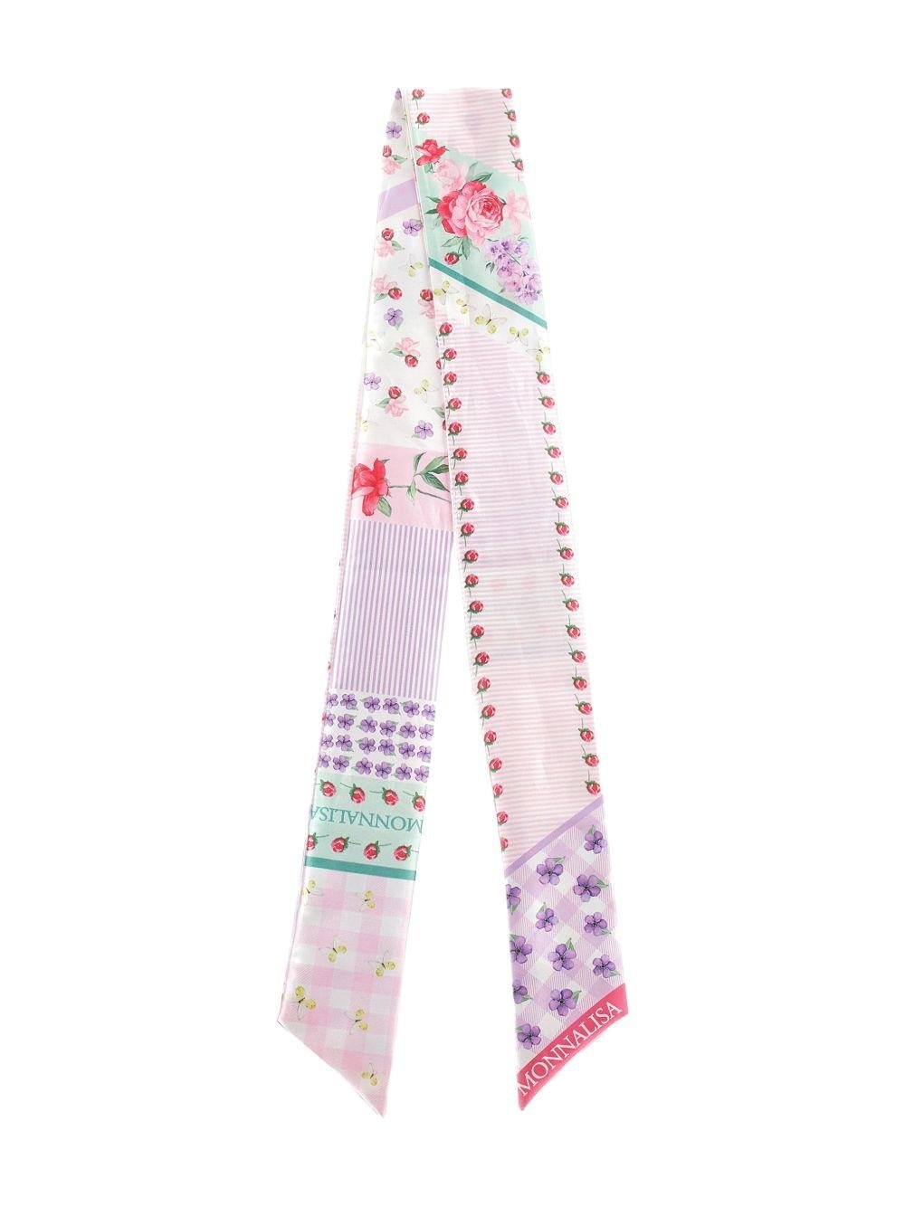 Foulard per bambina Monnalisa rosa con stampa floreale - Rubino Kids