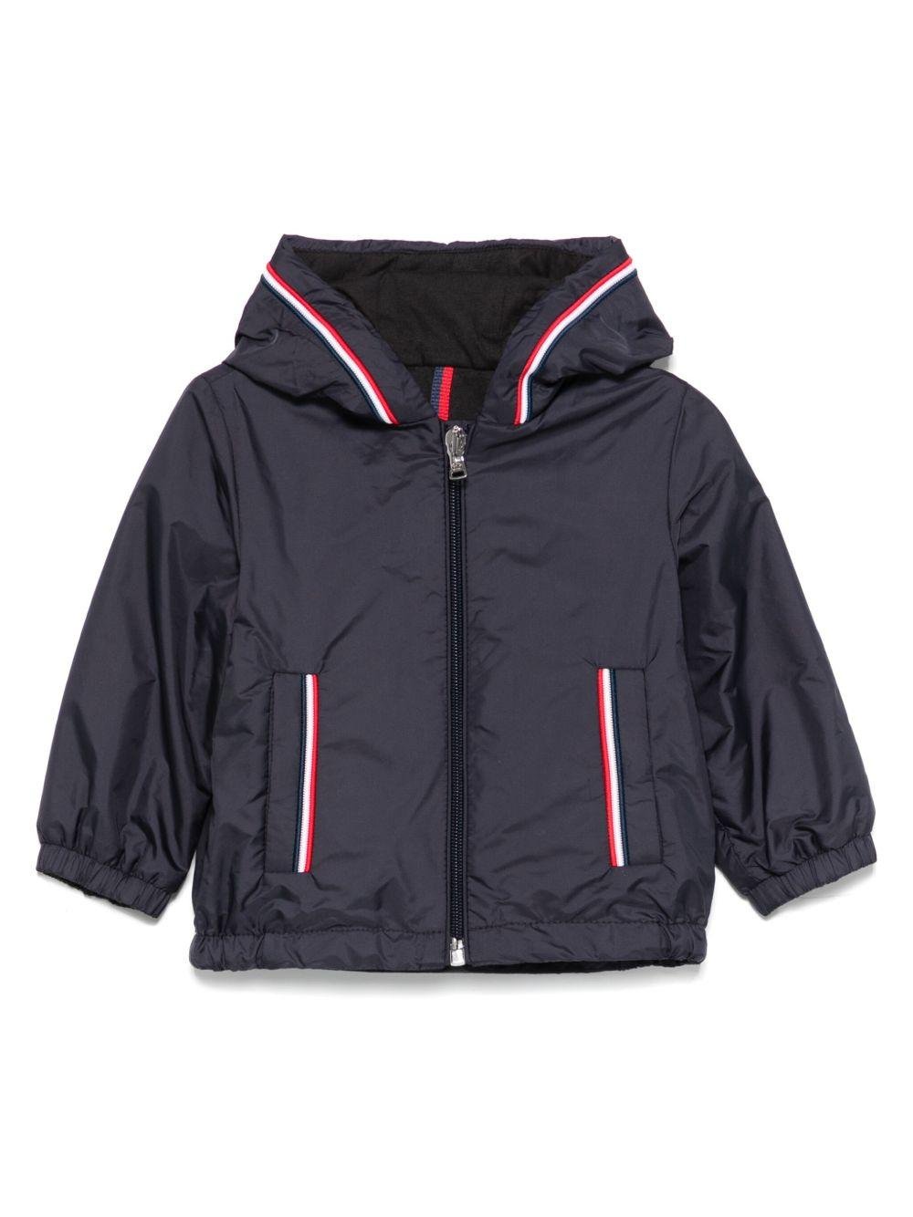 Giacca Granduc per neonati Moncler Enfant blu con cappuccio - Rubino Kids
