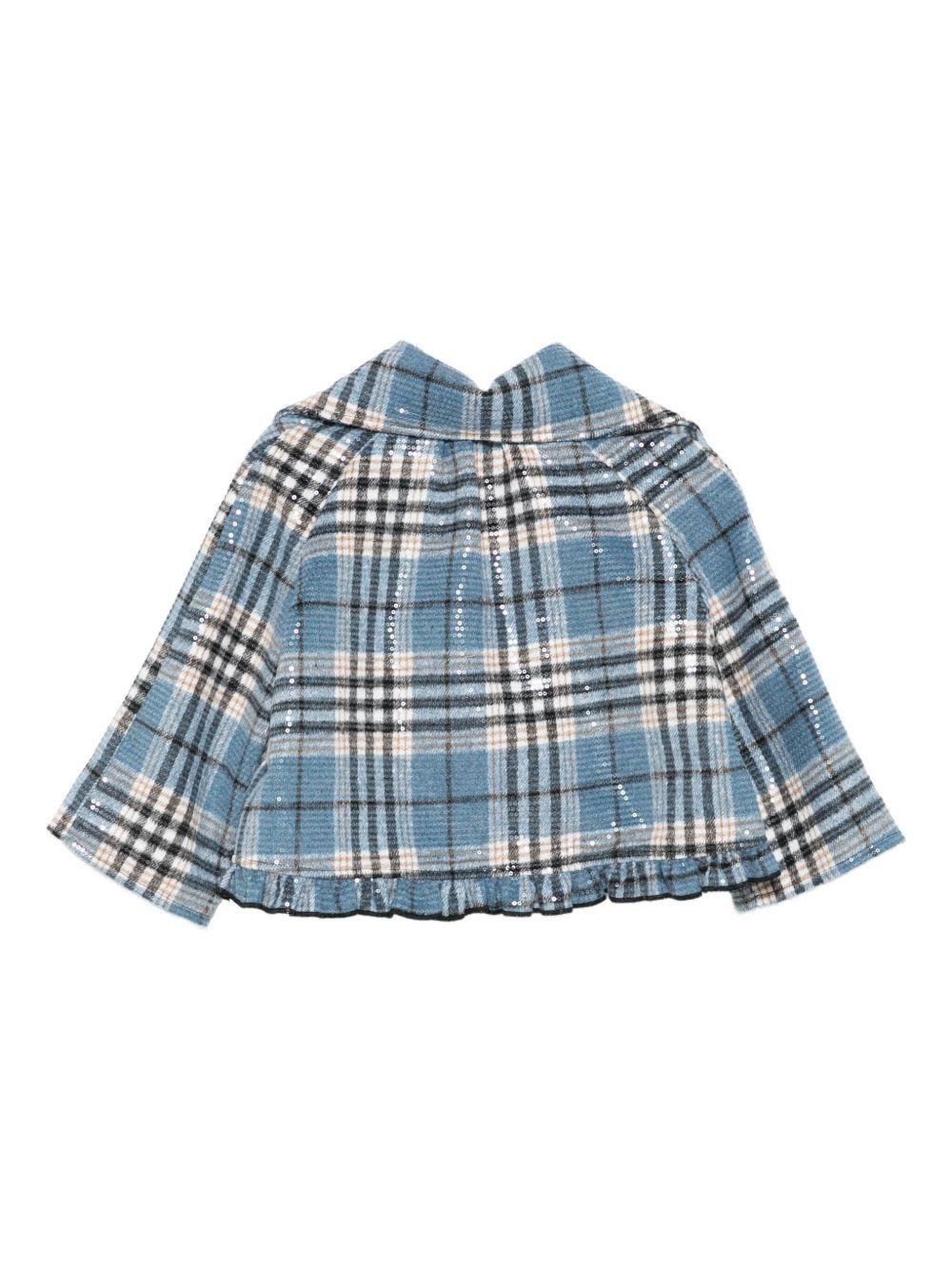 Giacca per bambina A'lapage azzurra con motivo a quadri - Rubino Kids