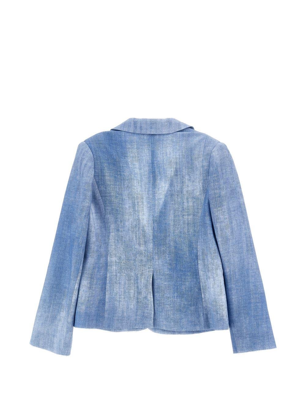 Giacca per bambina Ermanno Scervino Junior azzurra con revers classici - Rubino Kids