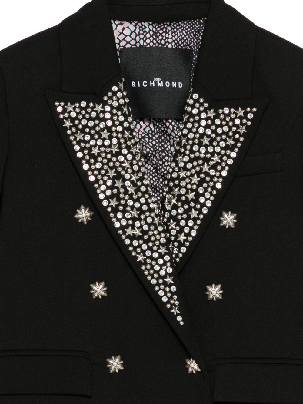 Giacca per bambina John Richmond Junior nera con decorazione a stelle - Rubino Kids