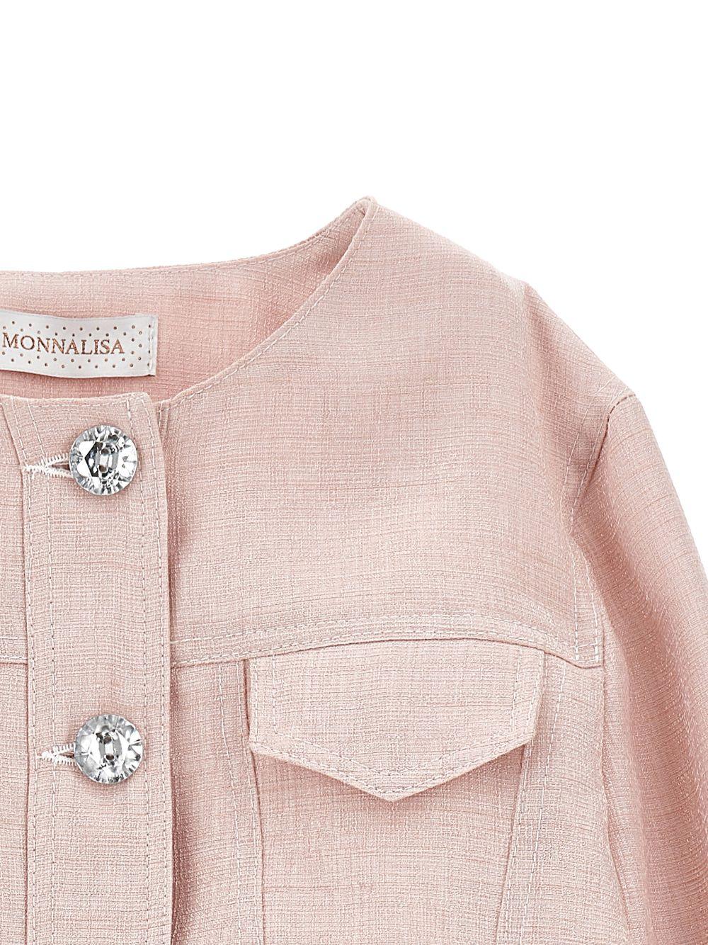 Giacca per bambina Monnalisa rosa con taschino - Rubino Kids