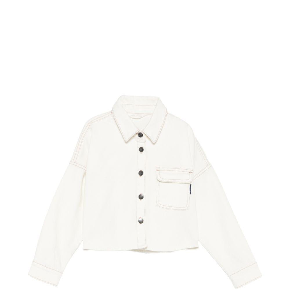 Giacca per bambina Palm Angels KIds bianca con cuciture a contrasto - Rubino Kids