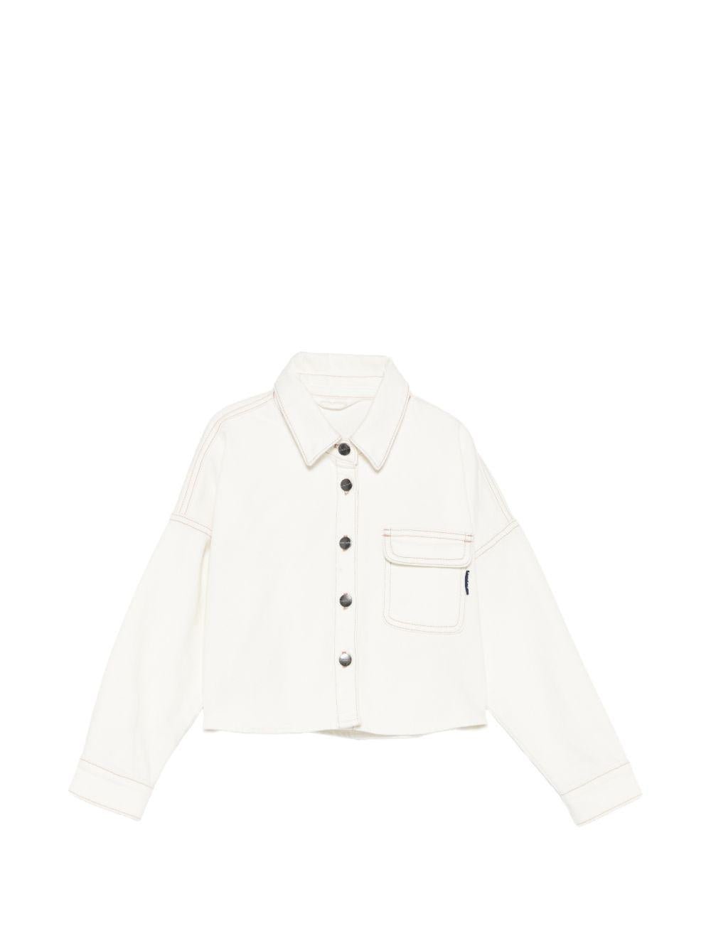 Giacca per bambina Palm Angels KIds bianca con cuciture a contrasto - Rubino Kids