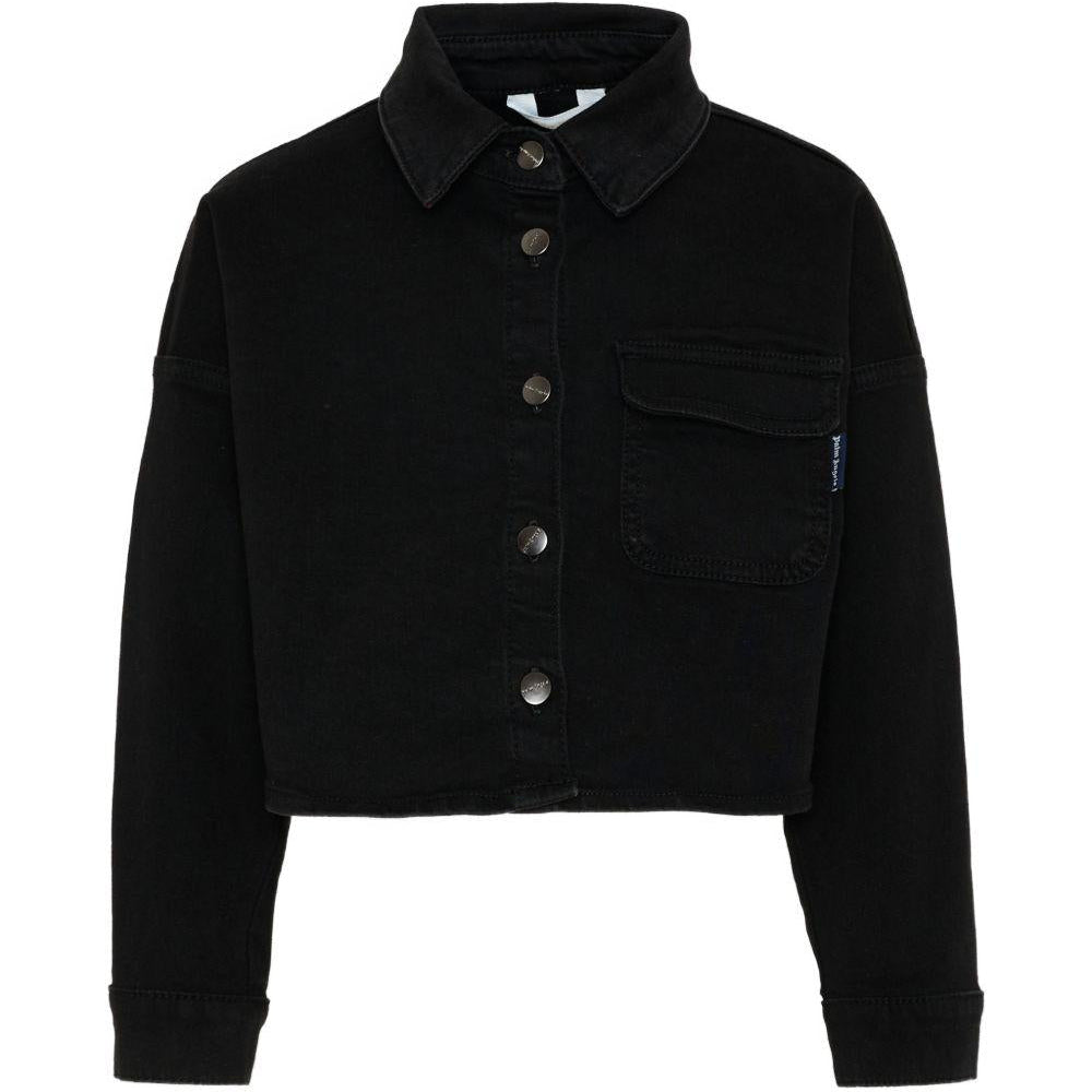 Giacca per bambina Palm Angels Kids nera con colletto - Rubino Kids