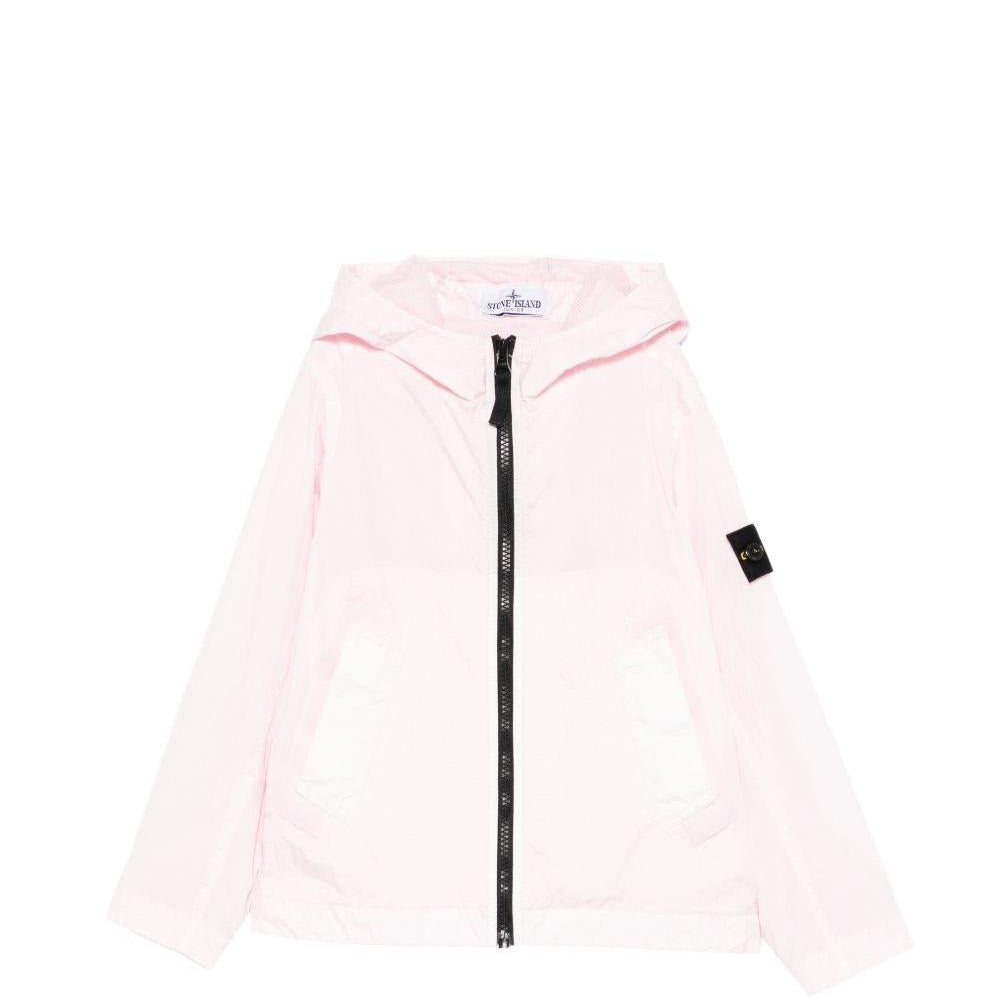 Giacca per bambina Stone Island Junior rosa con cappuccio - Rubino Kids