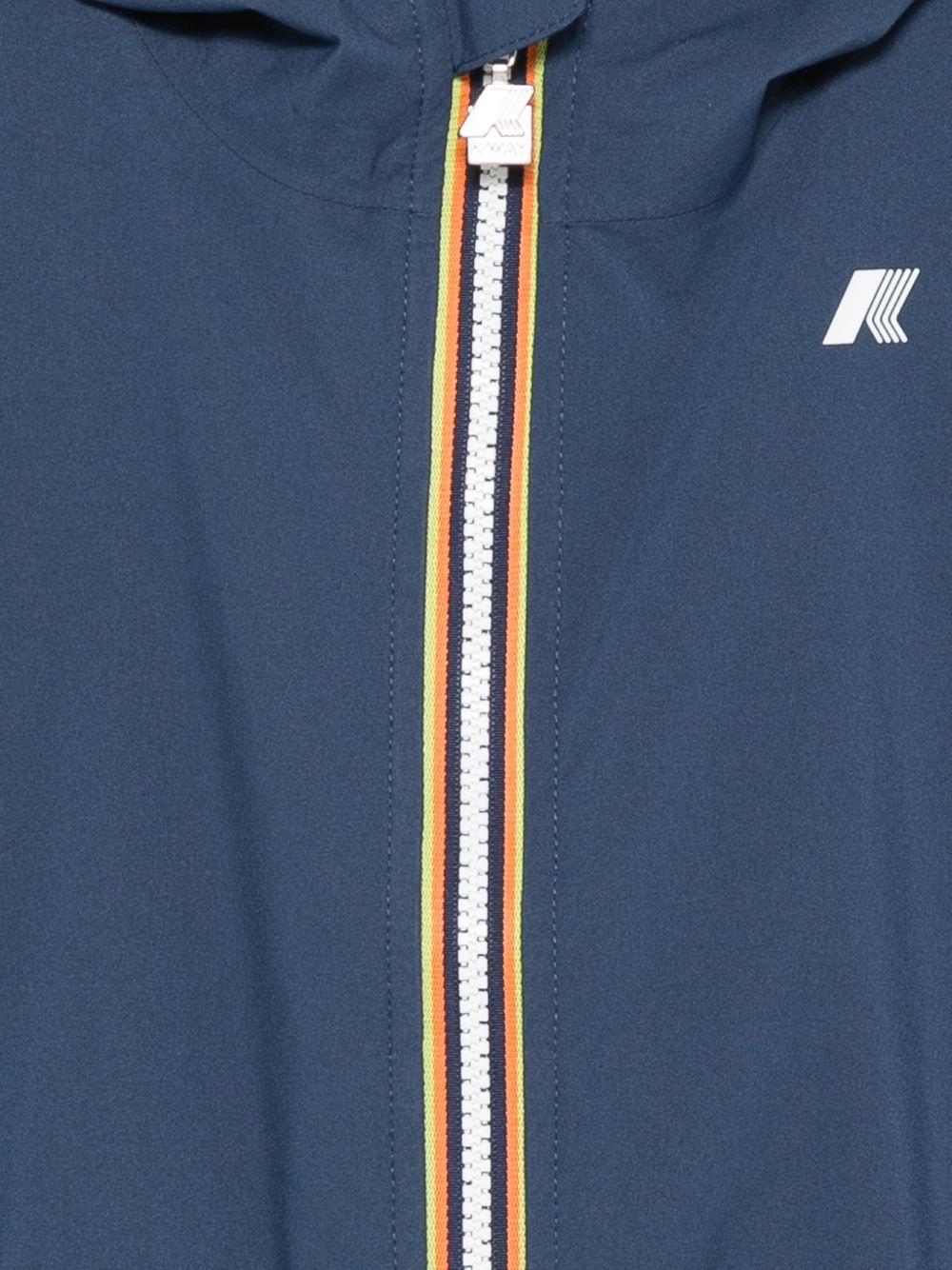 Giacca per bambino K Way Kids blu con cappuccio e zip - Rubino Kids