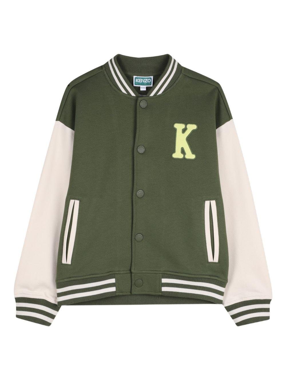 Giacca per bambino Kenzo Kids verde con design a inserti - Rubino Kids
