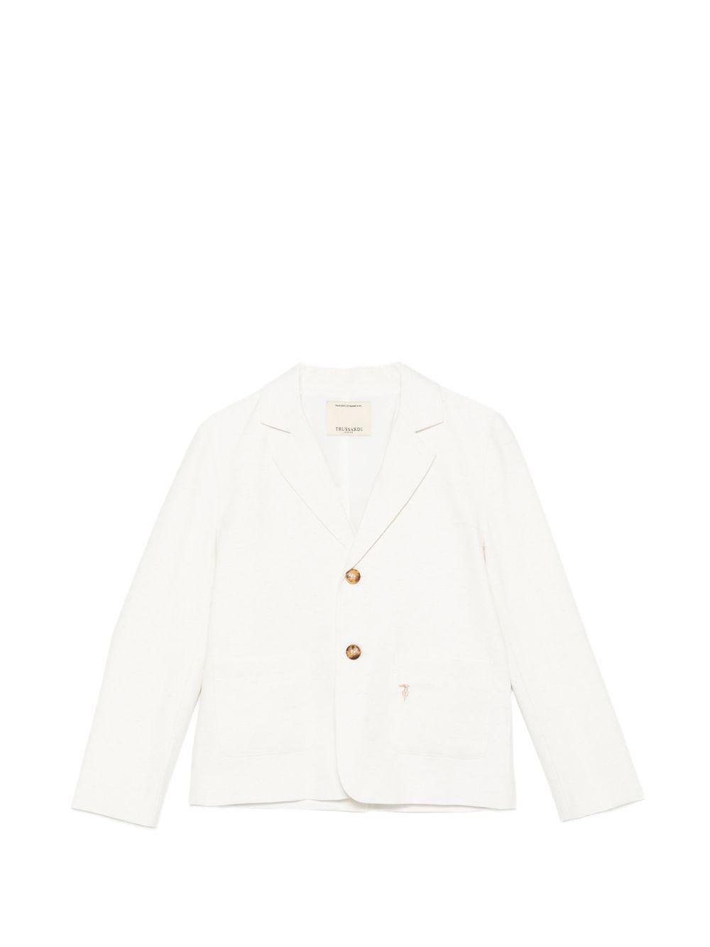 Giacca per bambino Trussardi Junior beige con revers classici - Rubino Kids