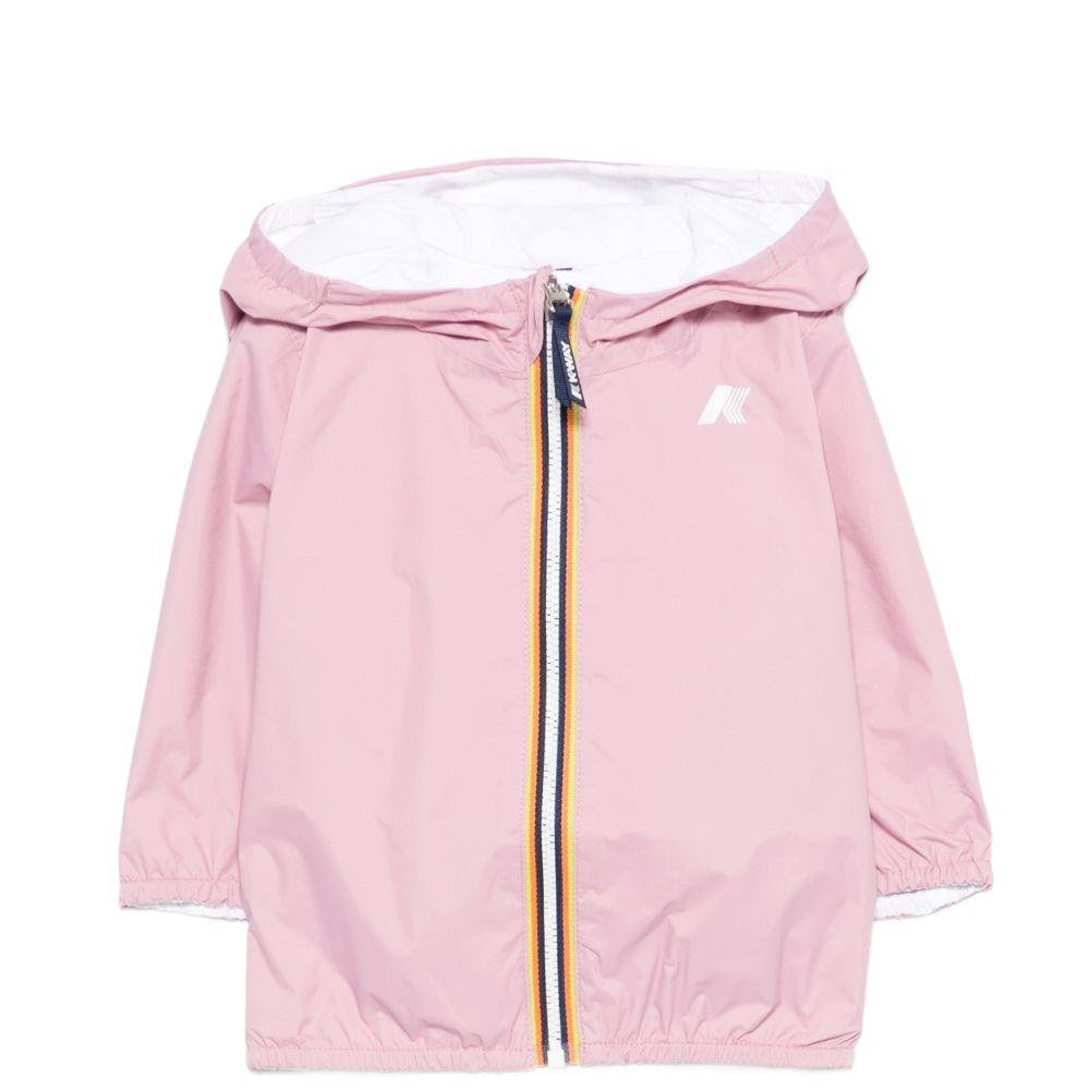 Giacca per neonata K Way Kids rosa con cappuccio e zip - Rubino Kids