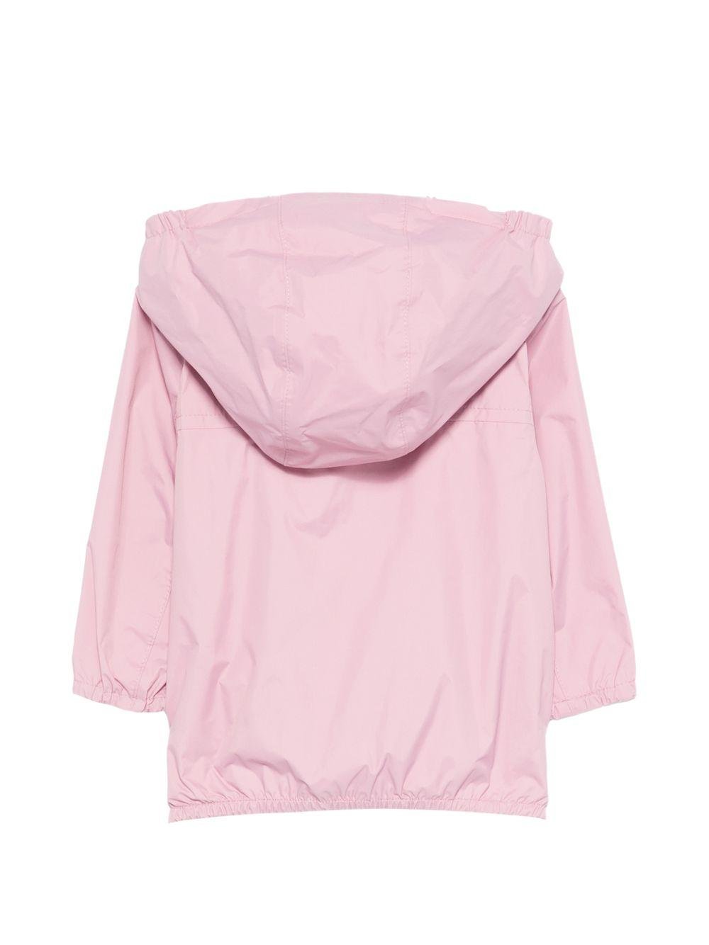 Giacca per neonata K Way Kids rosa con cappuccio e zip - Rubino Kids