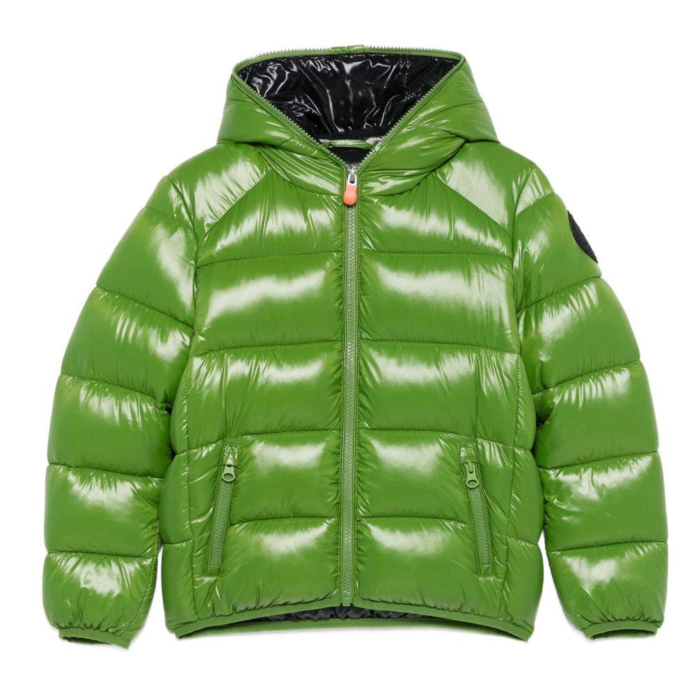 Giacca trapuntata per bambino Save The Duck Kids verde con cappuccio - Rubino Kids