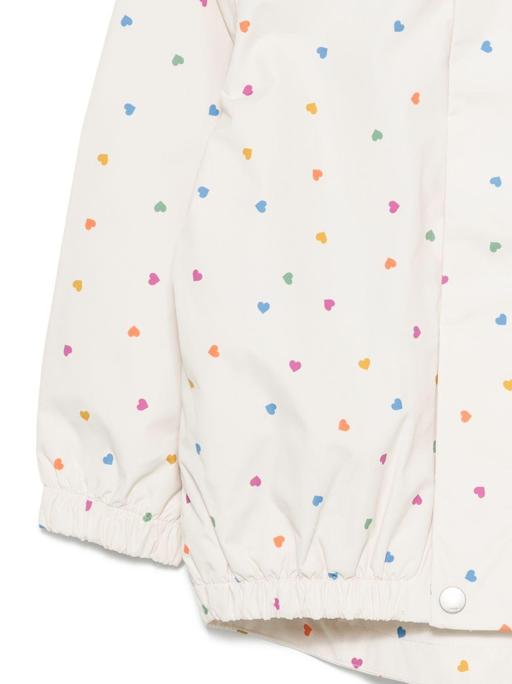 Giacca Waiton per bambina Molo bianca con stampa a cuori all - over - Rubino Kids