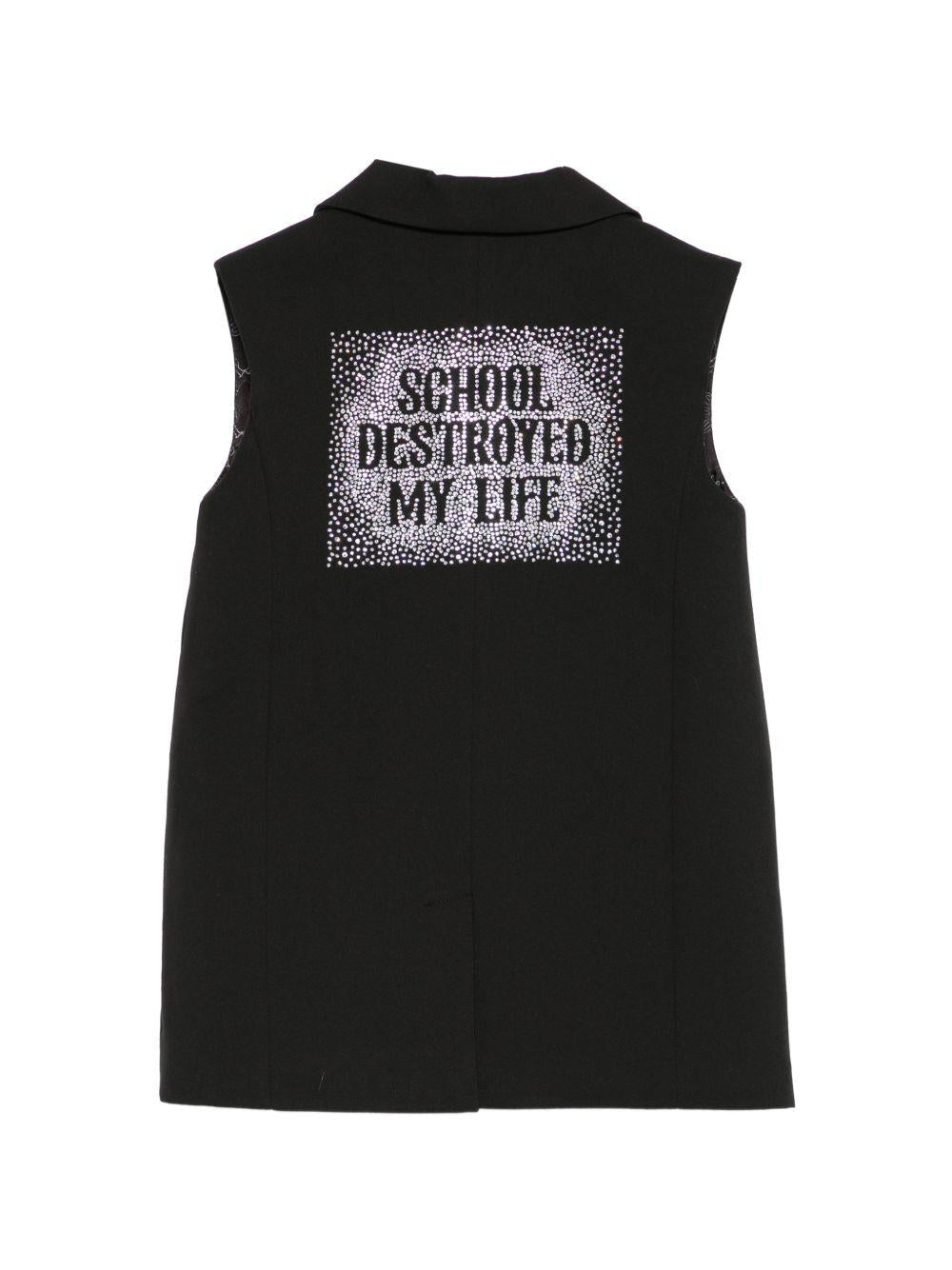 Gilet per bambina John Richmond Junior nero con decorazione - Rubino Kids