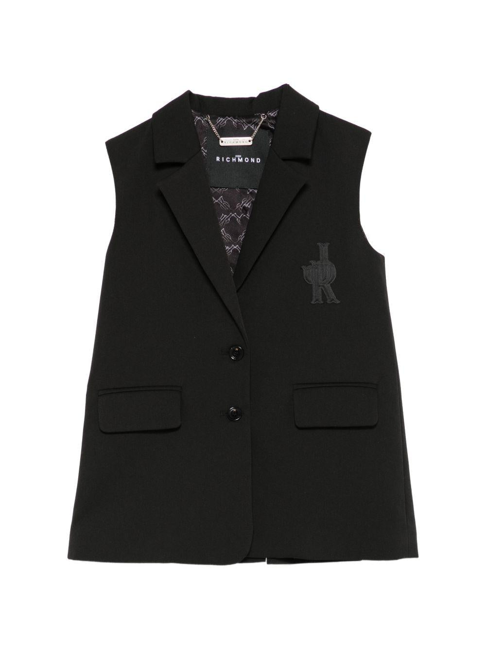 Gilet per bambina John Richmond Junior nero con decorazione - Rubino Kids