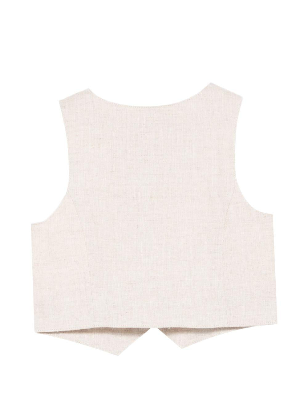 Gilet per neonato Tartine Et Chocolat beige con scollo a V - Rubino Kids