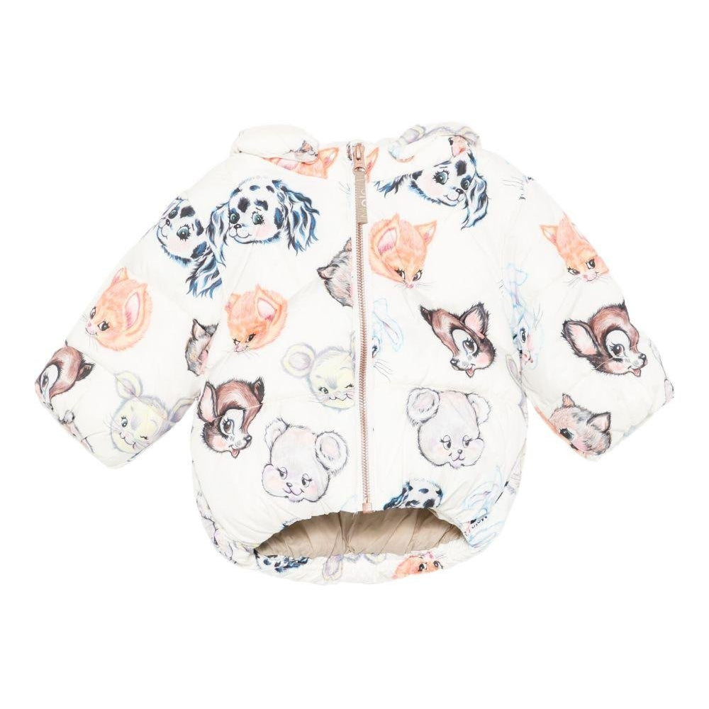 Giubbino Harpo per neonati Molo bianco con stampa animali all - over - Rubino Kids