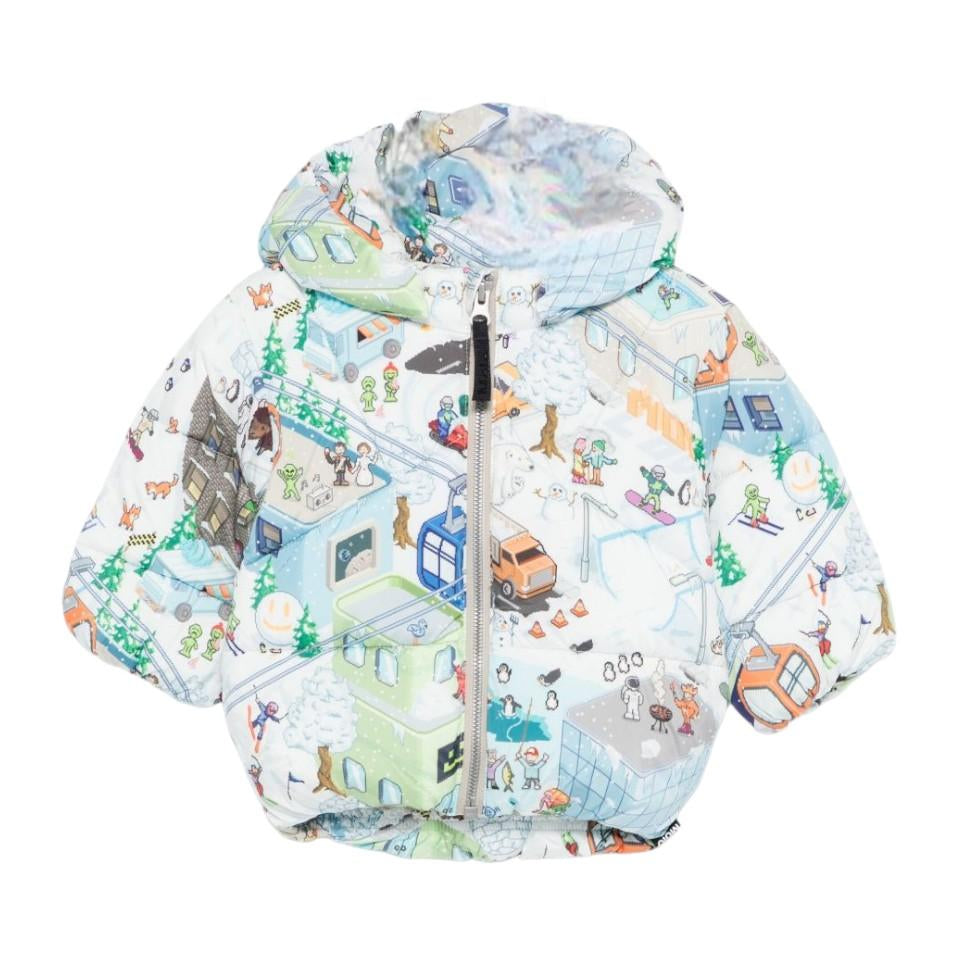 Giubbino Harpo per neonato Molo bianco con stampa grafica - Rubino Kids