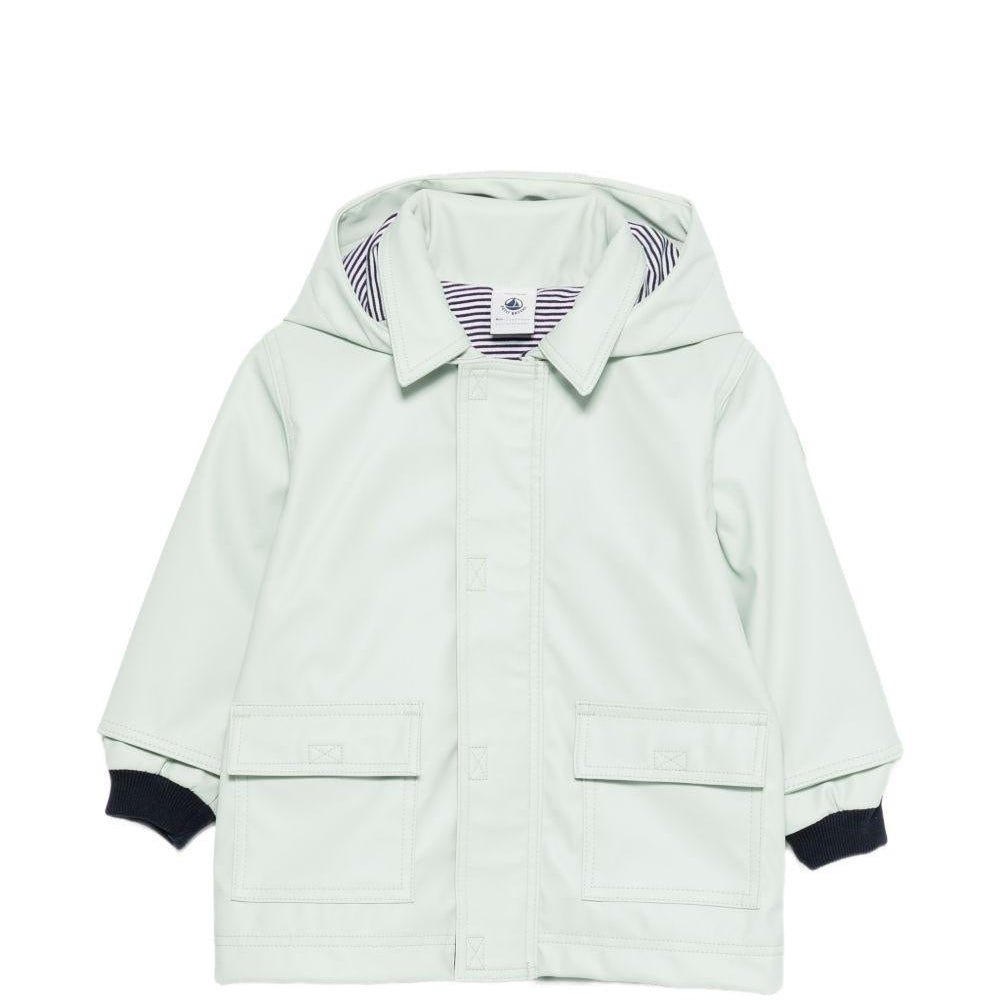 Giubbino impermeabile per neonati Petit Bateau verde con cappuccio - Rubino Kids